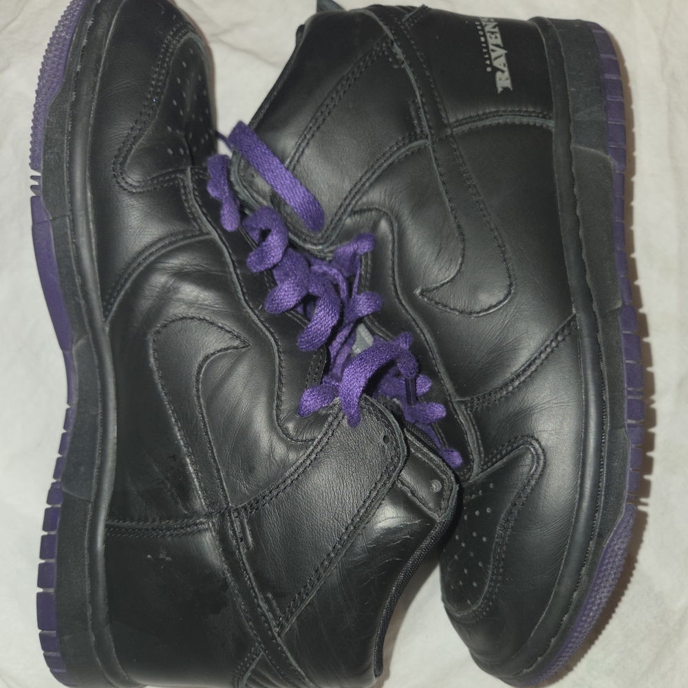 Baltimore Ravens NIKE ID DUNK High Shoes Size 8.5 535081-901 Rare HTF NFL